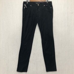 Bebe Black‎ Corduroy Skinny Leg Pants Zipper Detail Women Size 29